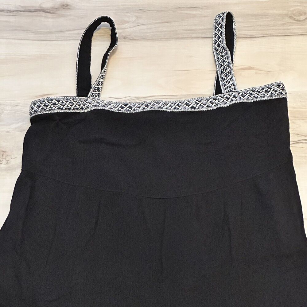 Fifteen Twenty Women XS Dress Tier Midi Adjustable Straps Black Pocket Lagenlook - Picture 2 of 10